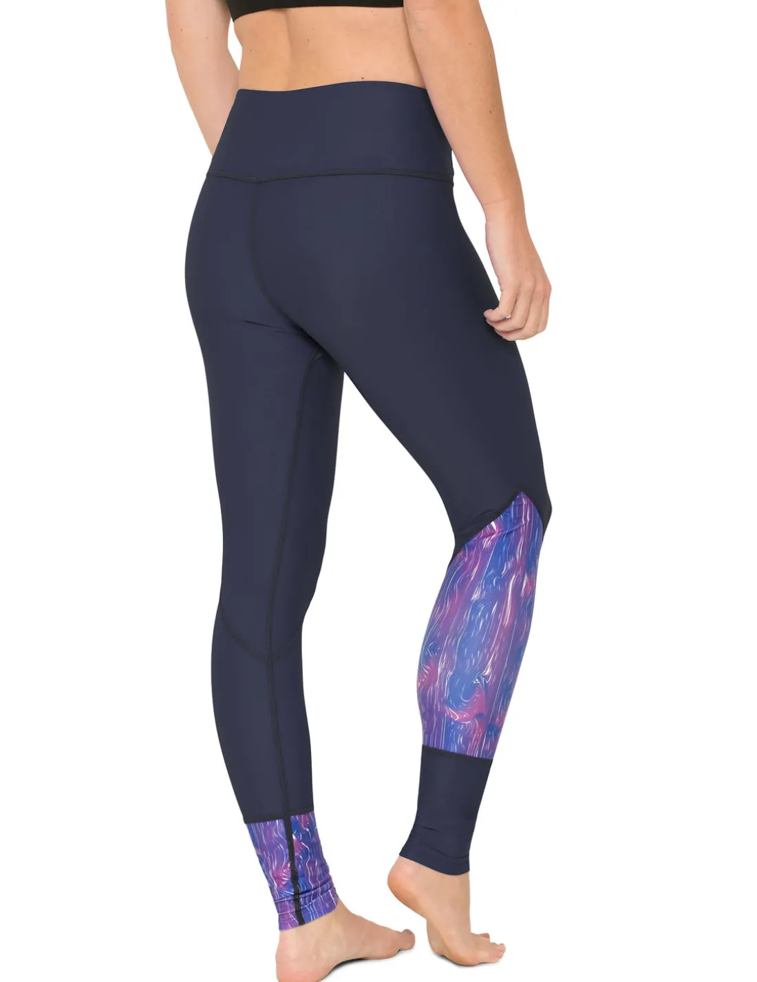Women's Swim Legging (Regular & Plus Size) - Waves/Navy