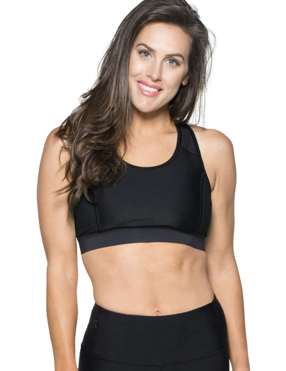 Women's Swim Sport Top (Regular & Plus Size) - Black
