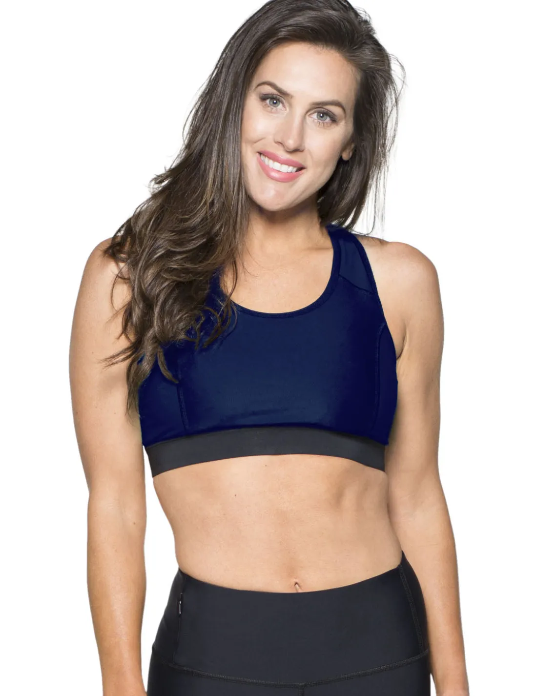 Women's Swim Sport Top (Regular & Plus Size) - Navy