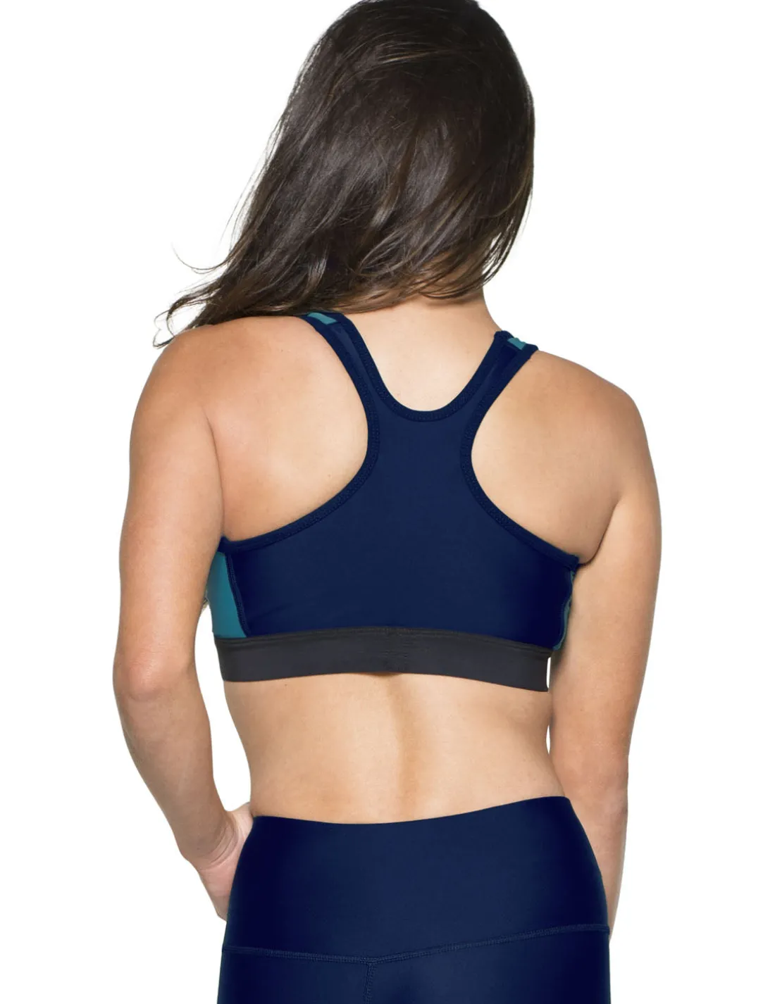 Women's Swim Sport Top (Regular & Plus Size) - Navy/Teal